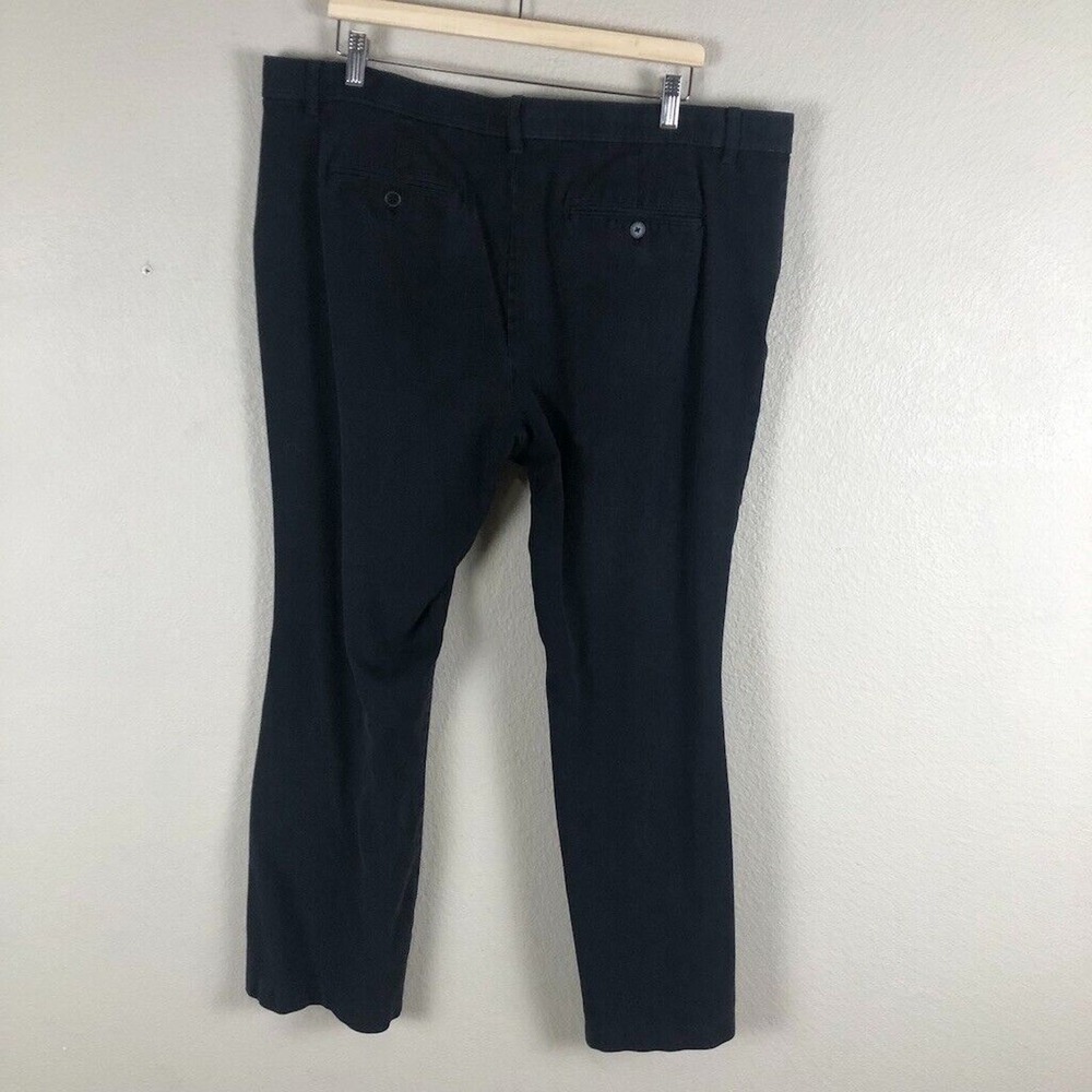 Isaac Mizrahi Pants Womens 20W Black Stretch Chino Flared Leg Classic Staple-1